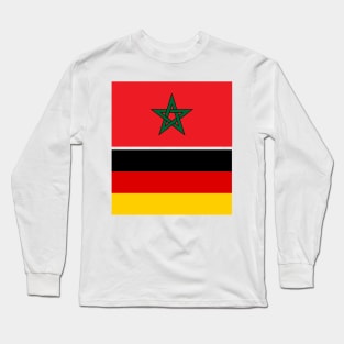 Moroccan and Germany Union Flag Long Sleeve T-Shirt